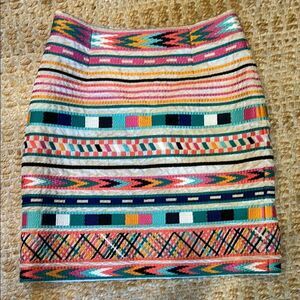 Etcetera Pink and Blue Mini Pencil Skirt Resort Wear